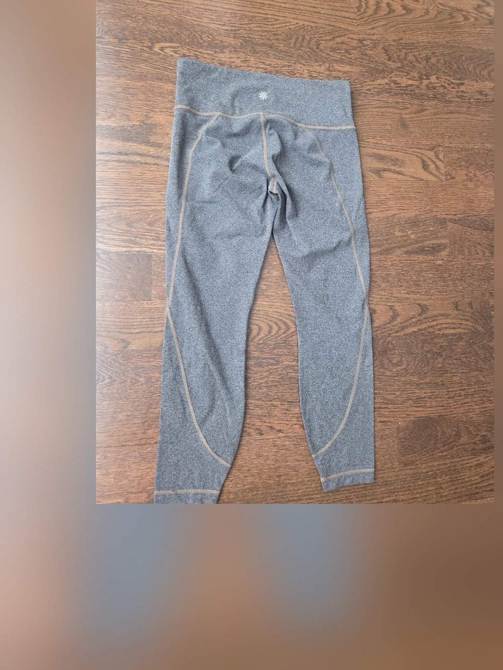 Athleta High-Waisted Gray Athletic Leggings with Contrast Stitching Sz.M - Picture 3 of 9